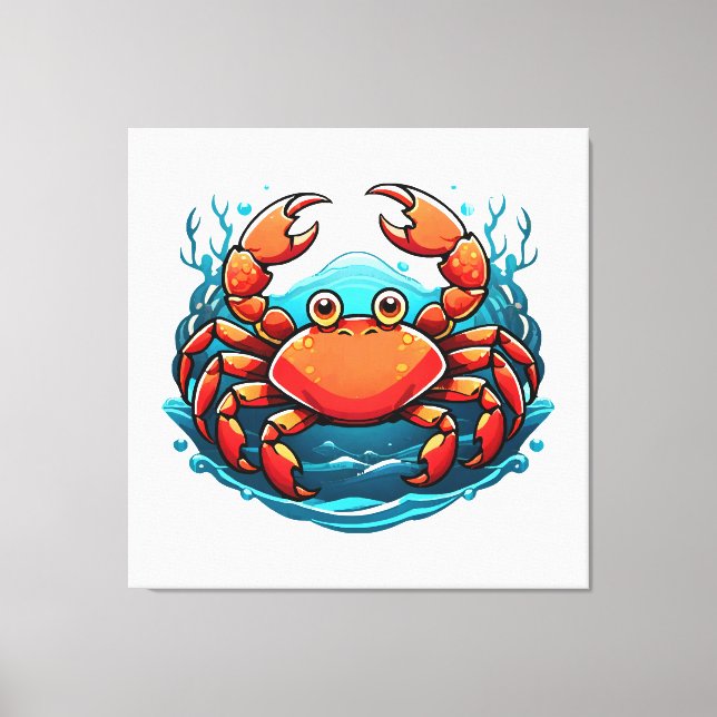 funny-crab canvas print (Front)