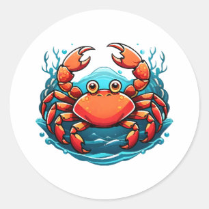 funny-crab classic round sticker