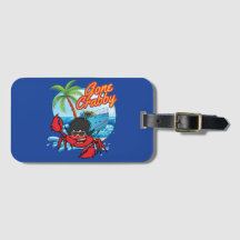 Funny Crab Luggage Tag "Gone Crabby"