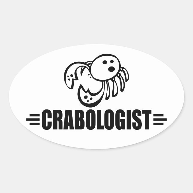 Funny Crab Oval Sticker (Front)