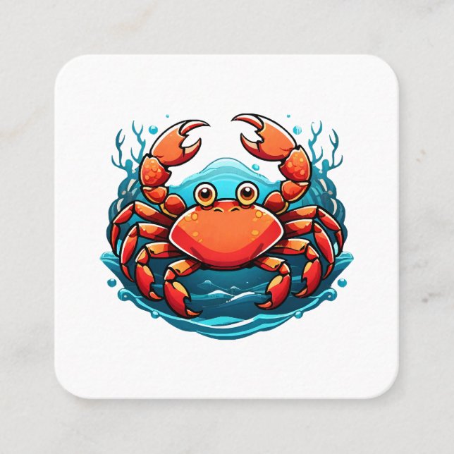 funny-crab square business card (Front)