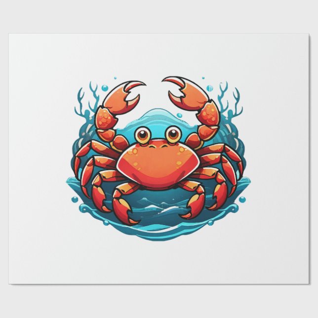funny-crab wrapping paper (Flat)