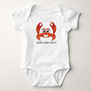funny crabby sleepy baby unisex bodysuit