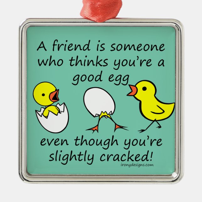 Funny Cracked Best Friend Metal Ornament (Front)