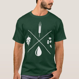 Funny Craft Beer Lover Water Barley Hop Yeast T-Shirt