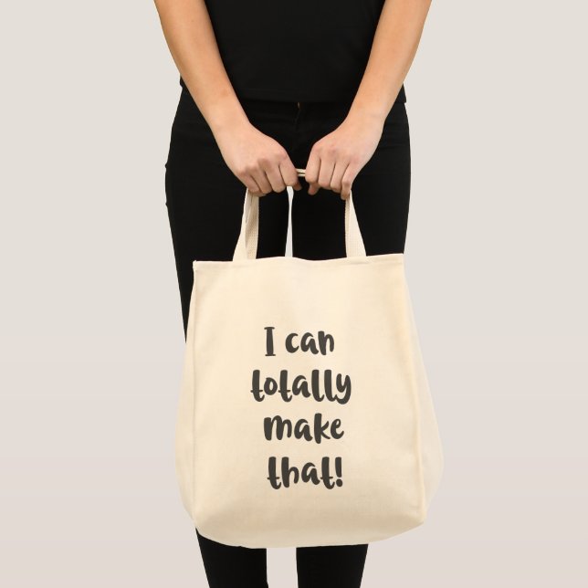 Funny Crafter and DIY Saying Brush Lettering Tote Bag (Front (Product))