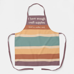 Funny Crafter Modern Muted Stripes Unisex Apron