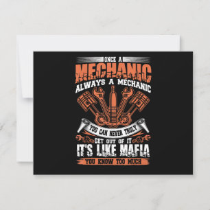 Funny Craftsman Tee Once A Mechanic Always A Mecha Thank You Card