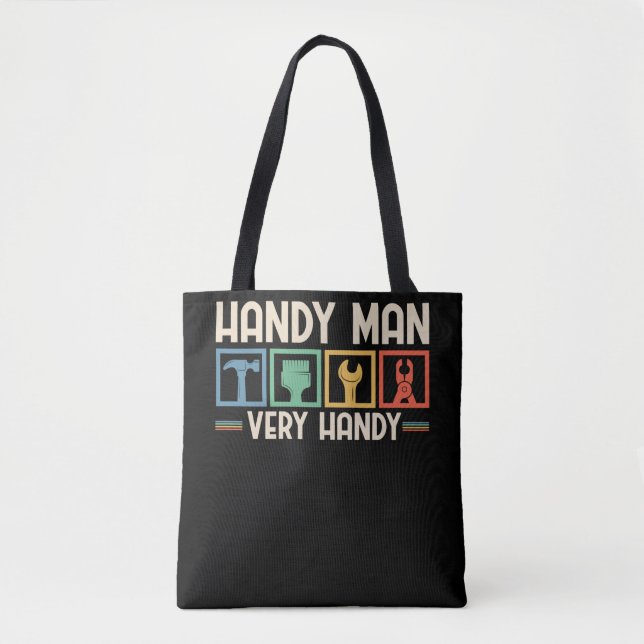 Funny Craftsman Tools Funny Mechanic Handyman Tote Bag (Front)