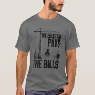 Funny Crane Art For Men Women Tower Crane Machine T-Shirt