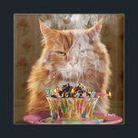 Funny Cranky Cat With Melted Birthday Cupcake Magnet<br><div class="desc">Another year… another blaze of glory! | Avanti,  the Global Humour Brand™ has been entertaining the world with its Feel Good Funny greeting cards for over 40 years. Our characters live life to the fullest and celebrate the humour in everyday life.</div>