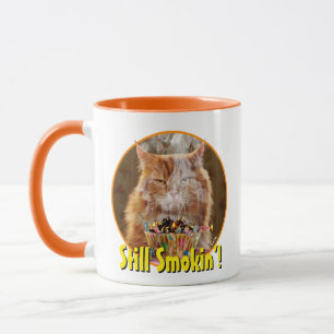 Funny Cranky Cat With Melted Birthday Cupcake Mug