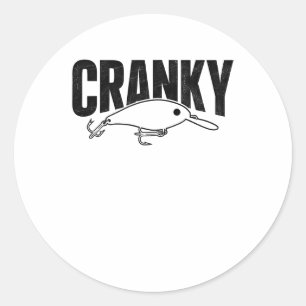 Funny Cranky - Crankit Fishing Lure Humour Fisherm Classic Round Sticker
