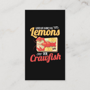 Funny Crawfish Boiling Lemon Lobster Food Joke Business Card