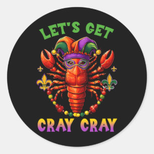 Funny Crawfish Costume Kids Toddler Boys Mens Mard Classic Round Sticker