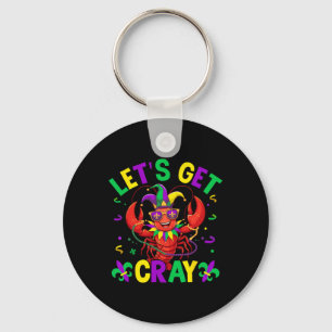 Funny Crawfish Costume Lets Get Cray Cray Mardi Gr Keychain