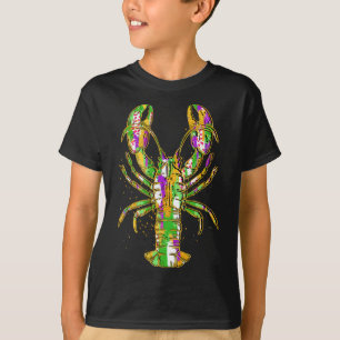 Funny Crawfish Jester Beads Funny Mardi Gras Men W T-Shirt
