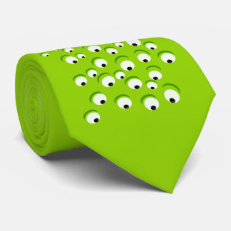 Funny Crazy and Curious Green Eyed Monster Tie