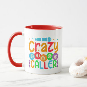 Funny crazy Bingo caller word art Mug