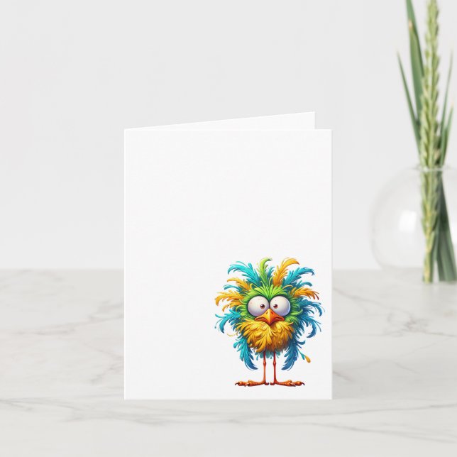 Funny Crazy bird, Thank you, Notecard #8 (Front)