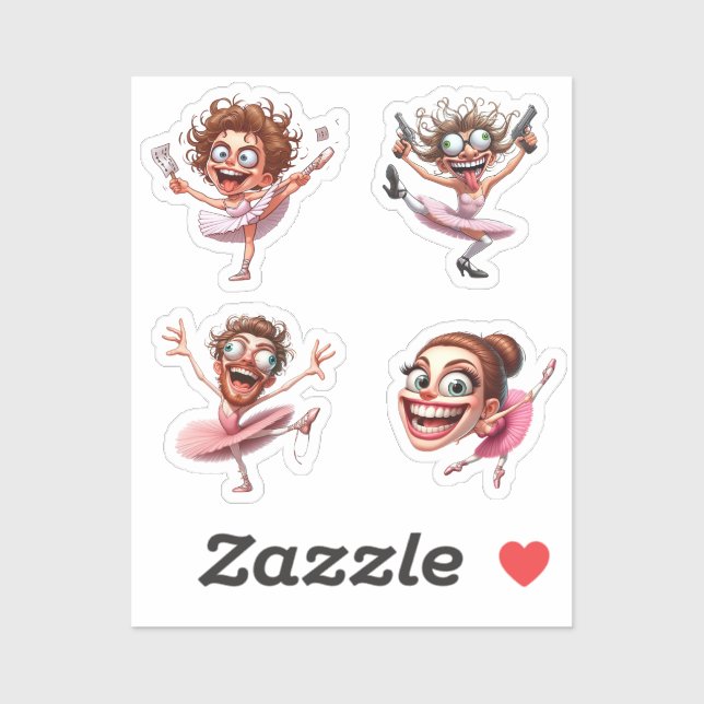 funny crazy caricature ballerina (Sheet)