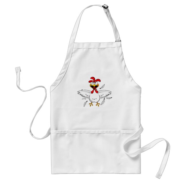 Funny Crazy Cartoon Chicken Wing Fling Standard Apron (Front)