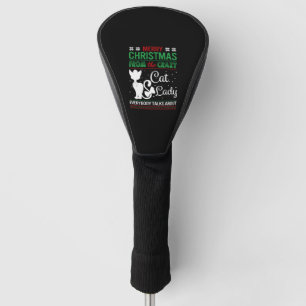 Funny Crazy Cat Lady Christmas Ugly Golf Head Cover