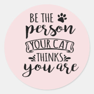 Funny Crazy Cat Lady Kitten Mom Dad Attitude Classic Round Sticker