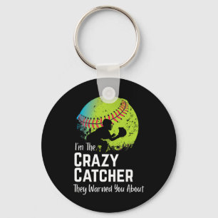 Funny Crazy Catcher T And Ll Player Softll Sports Keychain