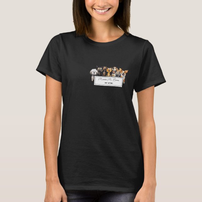 Funny Crazy Cats Dogs Pet Sitter Business T-Shirt (Front)