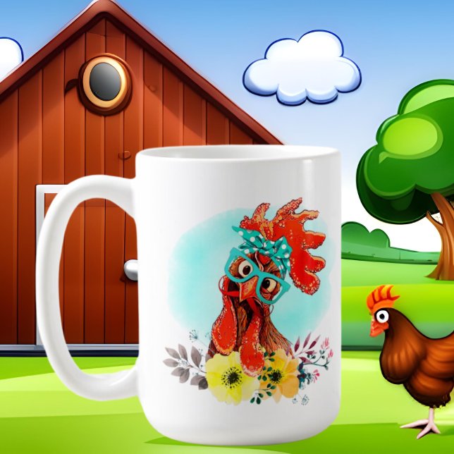 funny crazy chicken lady add text  coffee mug (Creator Uploaded)