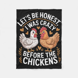 Funny Crazy Chicken Lady Joke Ckyard Poultry Lover Fleece Blanket