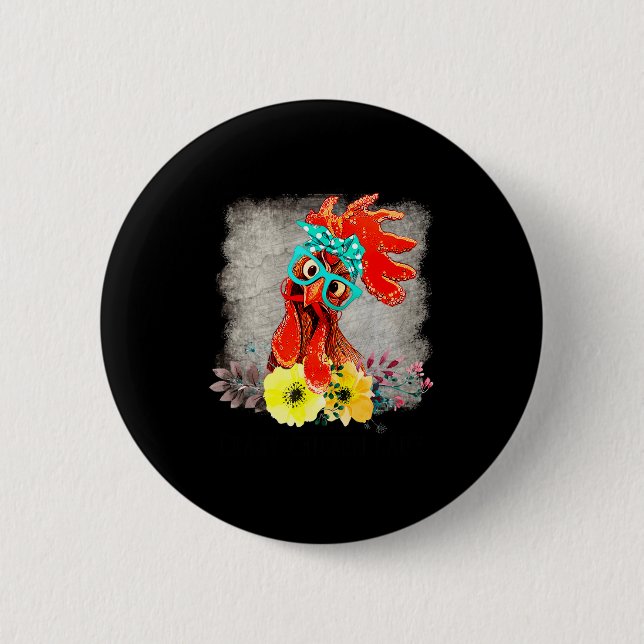 Funny Crazy Chicken Lady Word Art  2 Inch Round Button (Front)