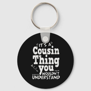 Funny Crazy Cousin Crew Family Matching Group Blac Keychain