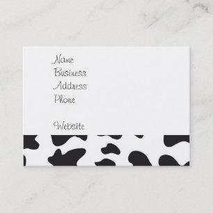 Funny Crazy Cow Bull on Dairy Cow Print Pattern Business Card