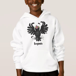 Funny crazy crow raven cartoon illustration