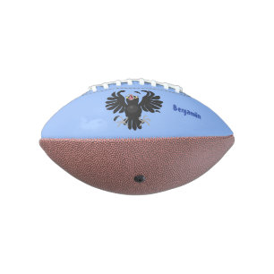 Funny crazy crow raven cartoon illustration football