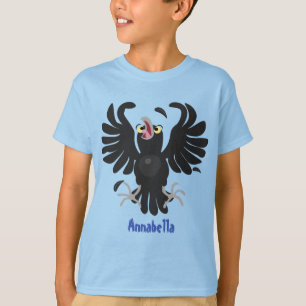 Funny crazy crow raven cartoon illustration T-Shirt