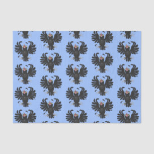 Funny crazy crow raven cartoon illustration tissue paper