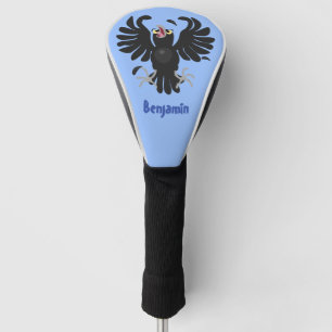 Funny crazy crow raven cartoon personalized golf head cover