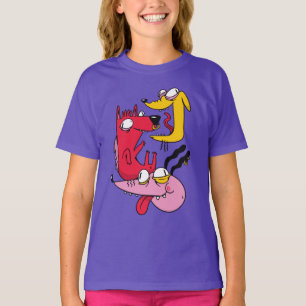 Funny Crazy Dogs Design T-Shirt