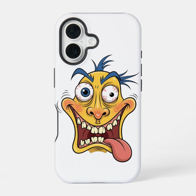 Funny Crazy Face Cartoon iPhone Case – Colourful G (Back)