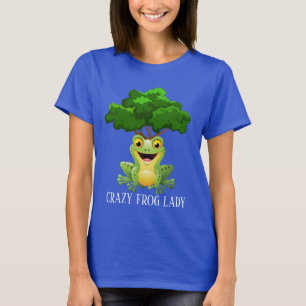 Funny Crazy frog lady add text T-Shirt