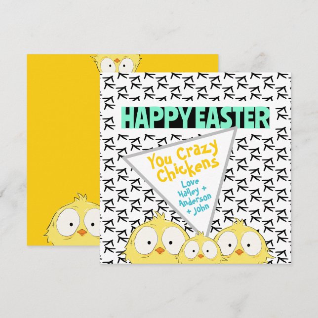 Funny Crazy Fun Happy Easter You Crazy Chickens |  Holiday Card (Front/Back)