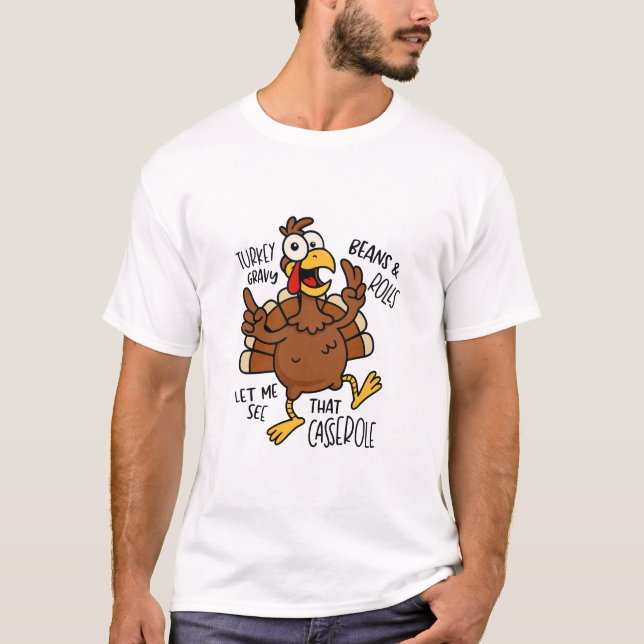 Funny Crazy Thanksgiving Turkey T-Shirt (Front)