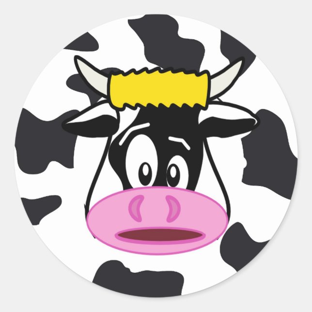 Funny Crazy Vache ferme Sticker (Devant)