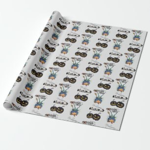 Funny Crazy witchy And Spooky pumpkins Halloween Wrapping Paper