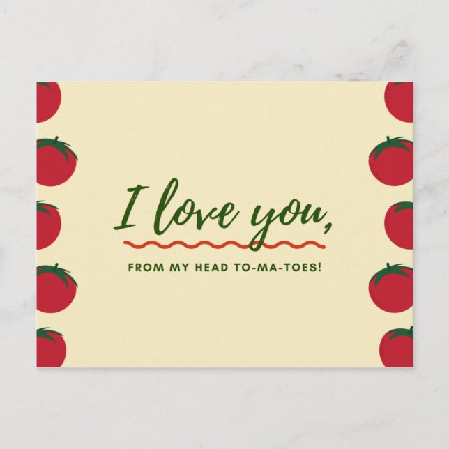 Funny Cream and Red Tomatoes Postcard (Front)