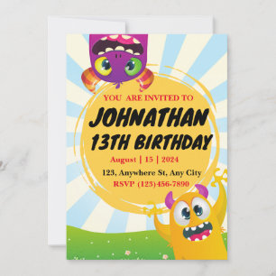 Funny Creatures Birthday Invitation