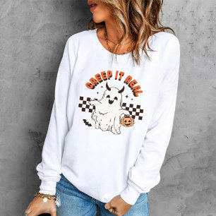 Funny Creep it Real spooky ghost Halloween Sweatshirt